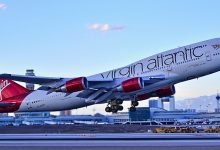 Virgin Atlantic aircraft at takeoff
